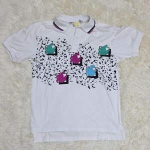 Wilson Vintage 80s Polo Shirt White with Breathable Fabric and Comfort Fit